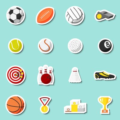 Sticker  Divers thèmes sportifs ensemble de graphiques simples