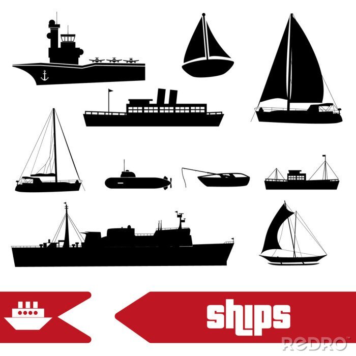Sticker  Divers, transport, marine, bateaux, icônes ...