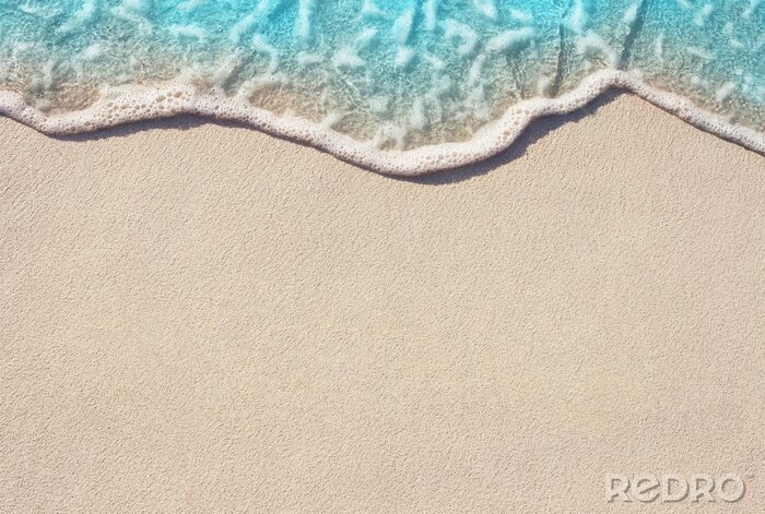 Sticker  Doux, océan, vague, sable, plage, fond.