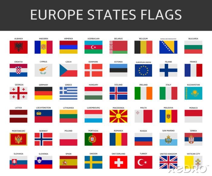 Sticker  Drapeaux de pays européens