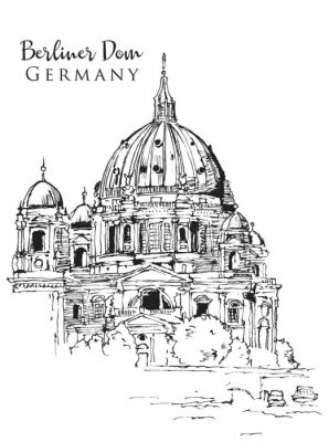 Sticker  Drawing sketch illustration of Berliner Dom