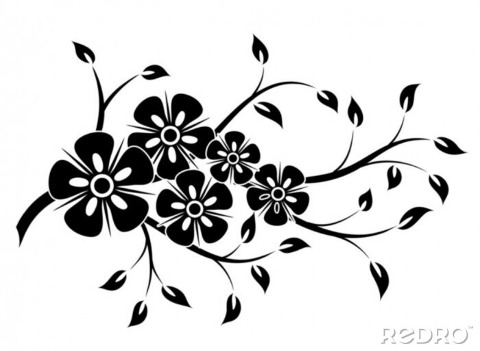 Sticker  Élément floral décoratif pour la conception, illustration vectorielle