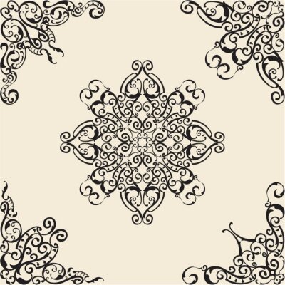 Sticker  Éléments d'angle baroque