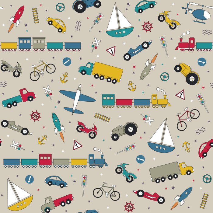 Sticker  éléments de la circulation motif sur fond beige