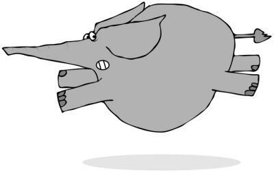 Sticker  Éléphant, courant, peur