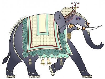 Sticker  Éléphant indien décoré