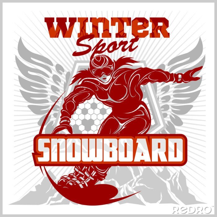 Sticker  Emblème de snowboard, étiquettes et éléments dessinés.