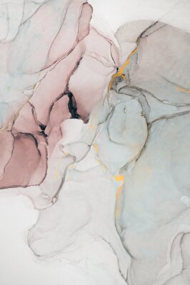 Sticker  Encre, peinture, résumé. Gros plan de la peinture. Fond de peinture abstraite coloré. Peinture à l'huile très texturée. Détails de haute qualité. Alcool à la peinture abstraite moderne, art contempora