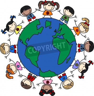 Sticker  Enfants de différentes nations à travers le monde