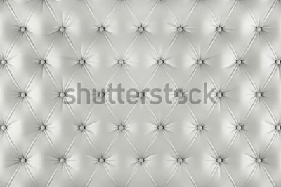 Sticker  English ivory genuine leather upholstery, chesterfield style background. 3D rendering