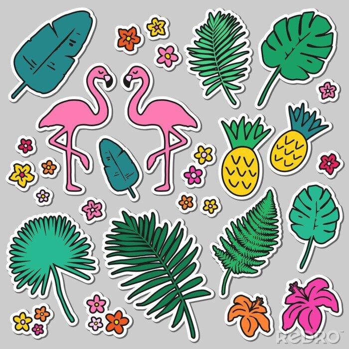 Sticker  Ensemble d'autocollants tropicaux