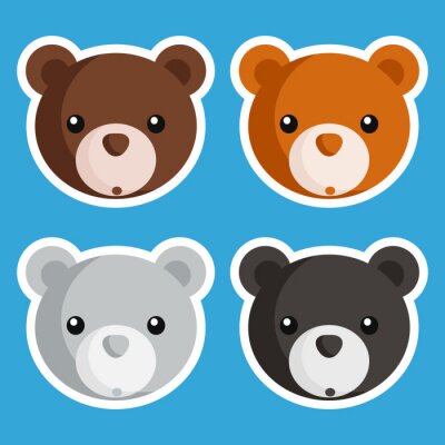 Sticker  Ensemble d'icônes ours mignon de bébé