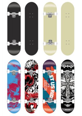 Sticker  Ensemble de 8 skateboards