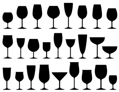 Sticker  ensemble de isolés vin et le dessert verres