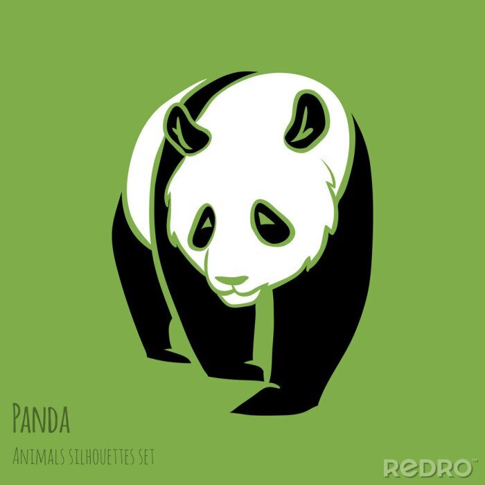 Sticker  Ensemble de silhouettes vecteur Panda