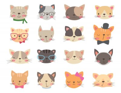 Sticker  Ensemble tête de chat