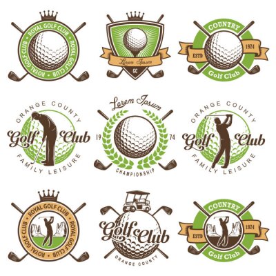 Sticker  Ensemble, vendange, golf, emblèmes