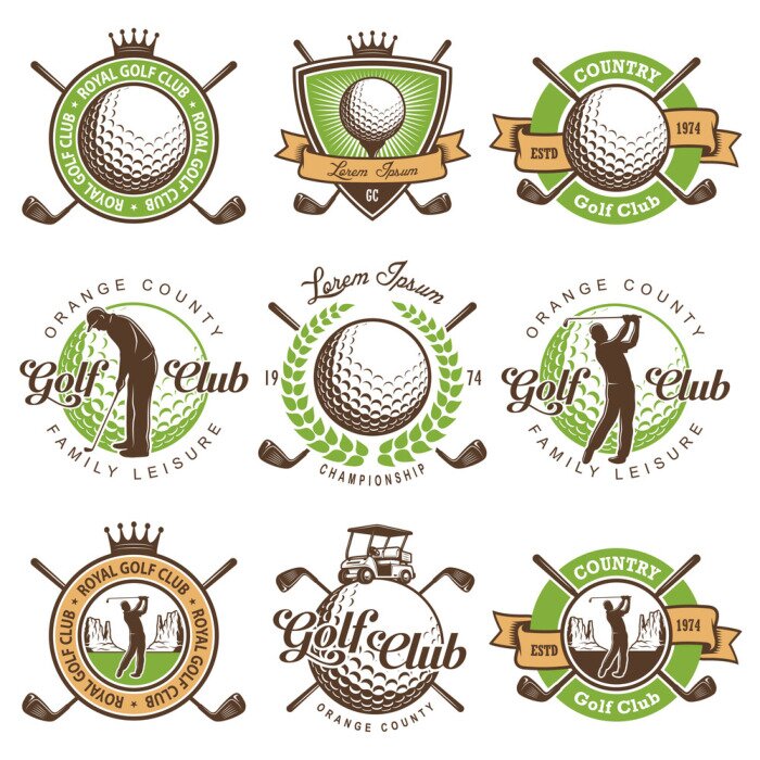 Sticker  Ensemble, vendange, golf, emblèmes