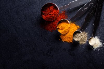 Sticker  Épices, acier, acier, Mesurer, cuillères, copie, espace