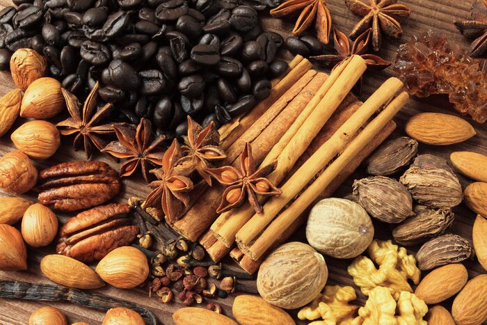 Sticker  Épices de Noël et café