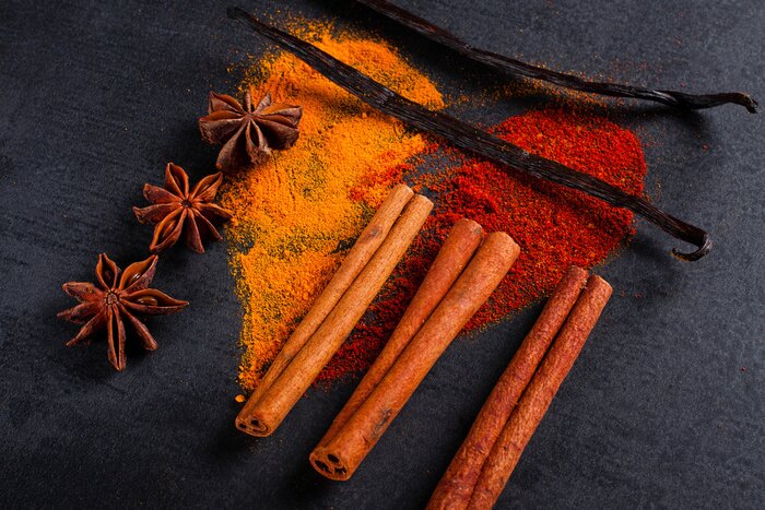 Sticker  Épices, tas, modèle, cassé, coeur