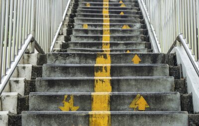 Sticker  Escalier en pierre marches escalier extérieur et fond