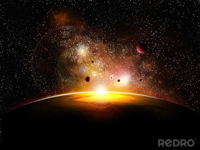 Sticker  Espace 3D au-dessus de la Terre