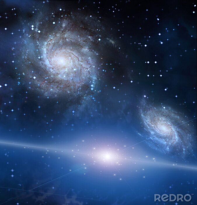 Sticker  Espace nébuleuses blanches