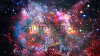 Sticker  Espace rempli de corps célestes multicolores