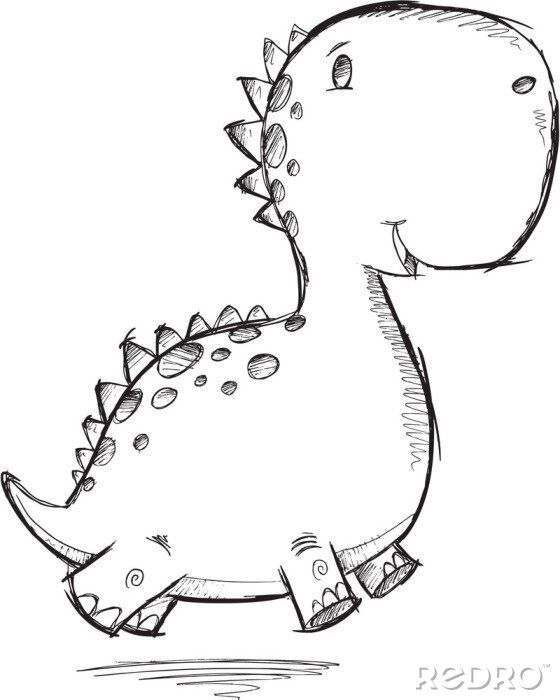 Sticker  Esquisse d'un dinosaure