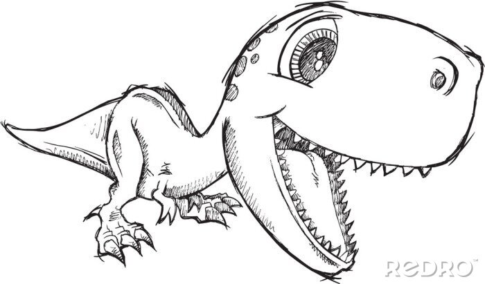 Sticker  Esquisse d'un tyrannosaure