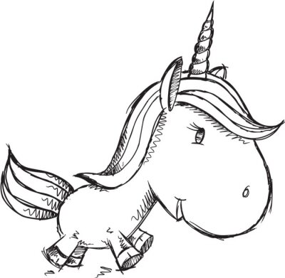 Sticker  Esquisse d'une licorne