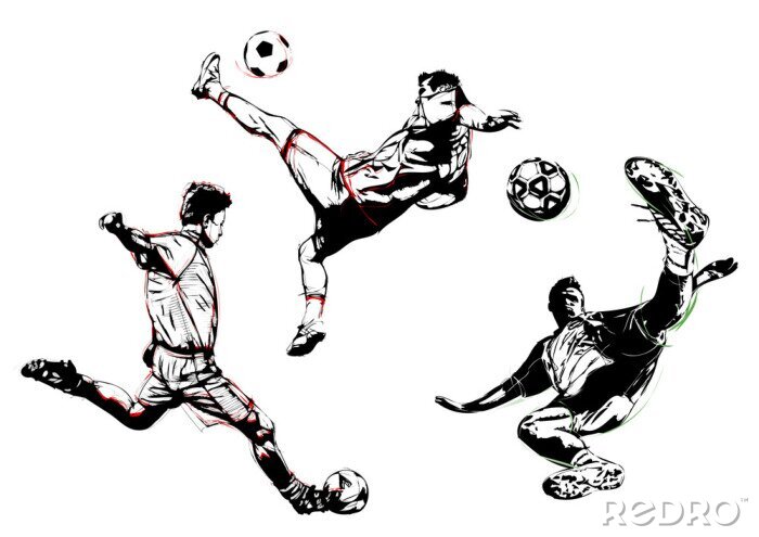 Sticker  Esquisse de trois joueurs