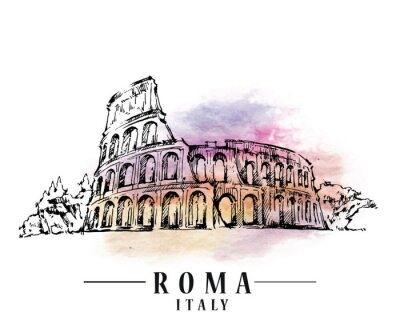 Esquisse des Roms. Illustration capitale italienne.