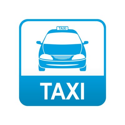 Sticker  Étiquette app abajo azul TAXI