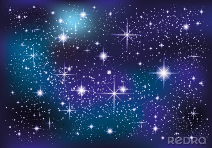 Sticker  Étoiles brillantes sur fond de ciel violet