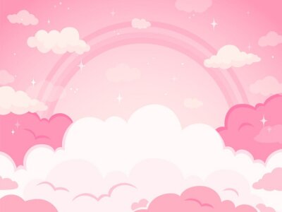 Sticker  Fabuleux ciel rose avec des nuages
