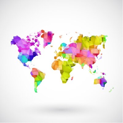 Sticker  Faible carte poly terre