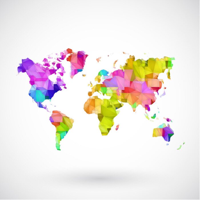 Sticker  Faible carte poly terre