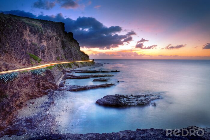 Sticker  Falaises et route en bord de mer