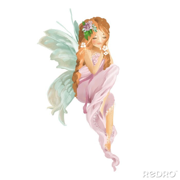 Sticker  Fée de la forêt aux contours flous