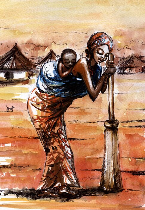 Sticker  Femme africaine.