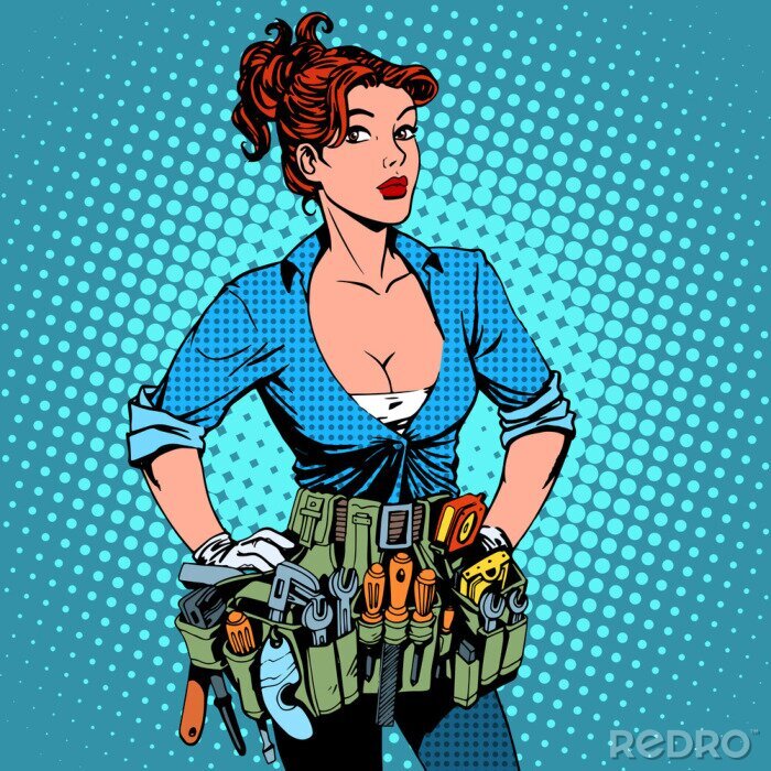 Sticker  Femme travaillant réparateur électricien