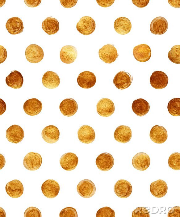 Sticker  Feuille d'or de Polka Dot Motif continu tache de peinture abstraite