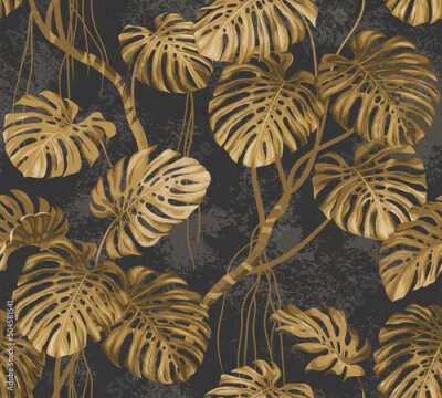 Sticker  Feuilles de monstera cuivrées