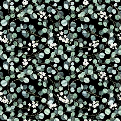 Sticker  Feuilles fines sur fond noir