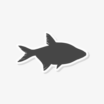 Sticker  Fish sticker isolated on white background. Fish icon in trendy design style