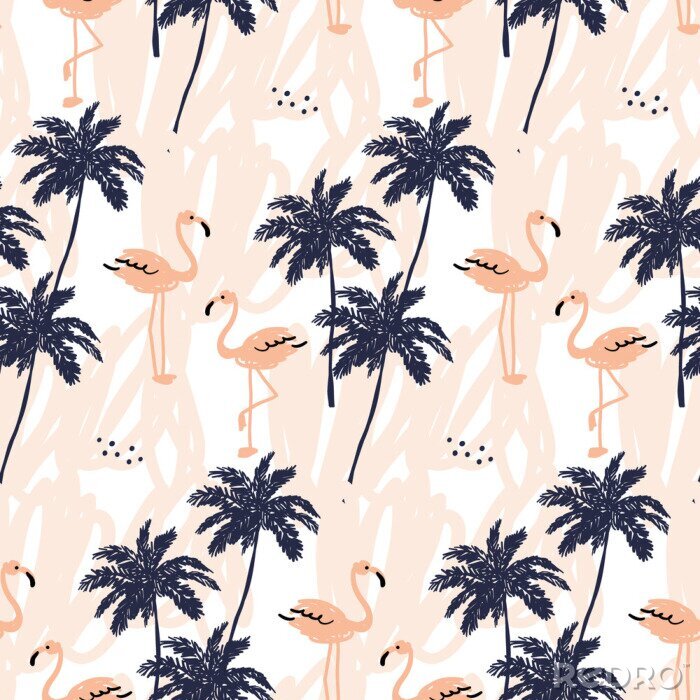 Sticker  Flamants roses insouciants