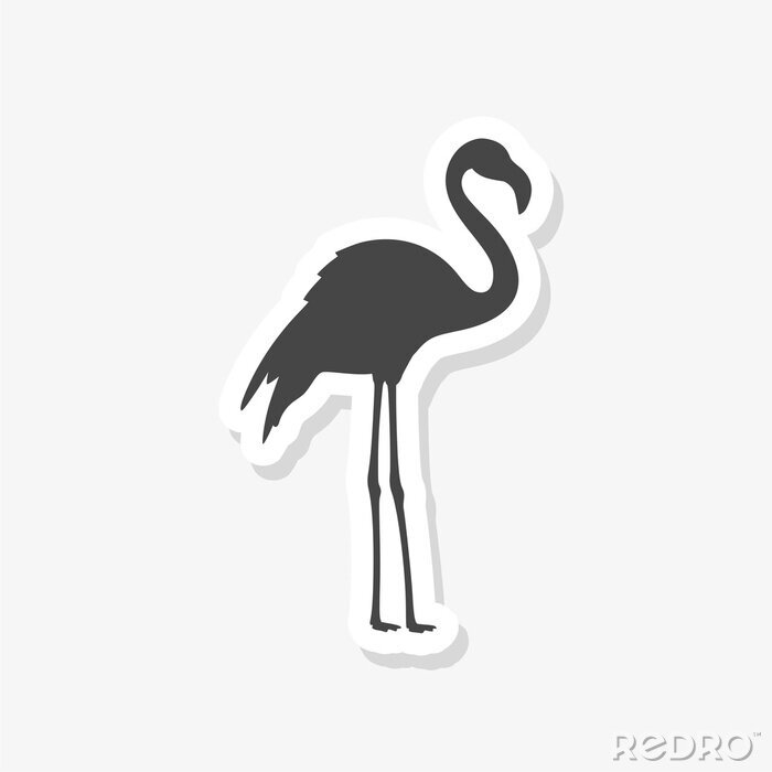 Sticker  Flamingo logo. Sticker in the form of a flamingo