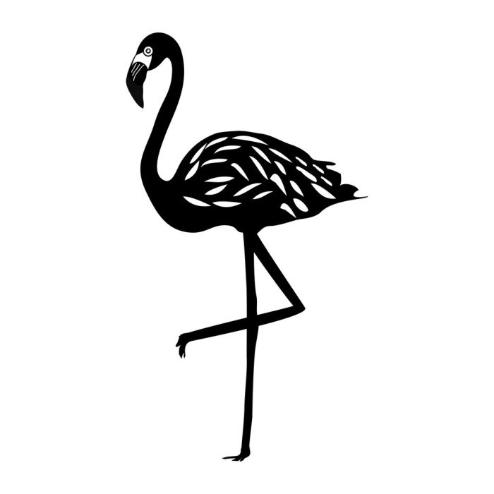 Sticker  Flamingo silhouette isolated on white background